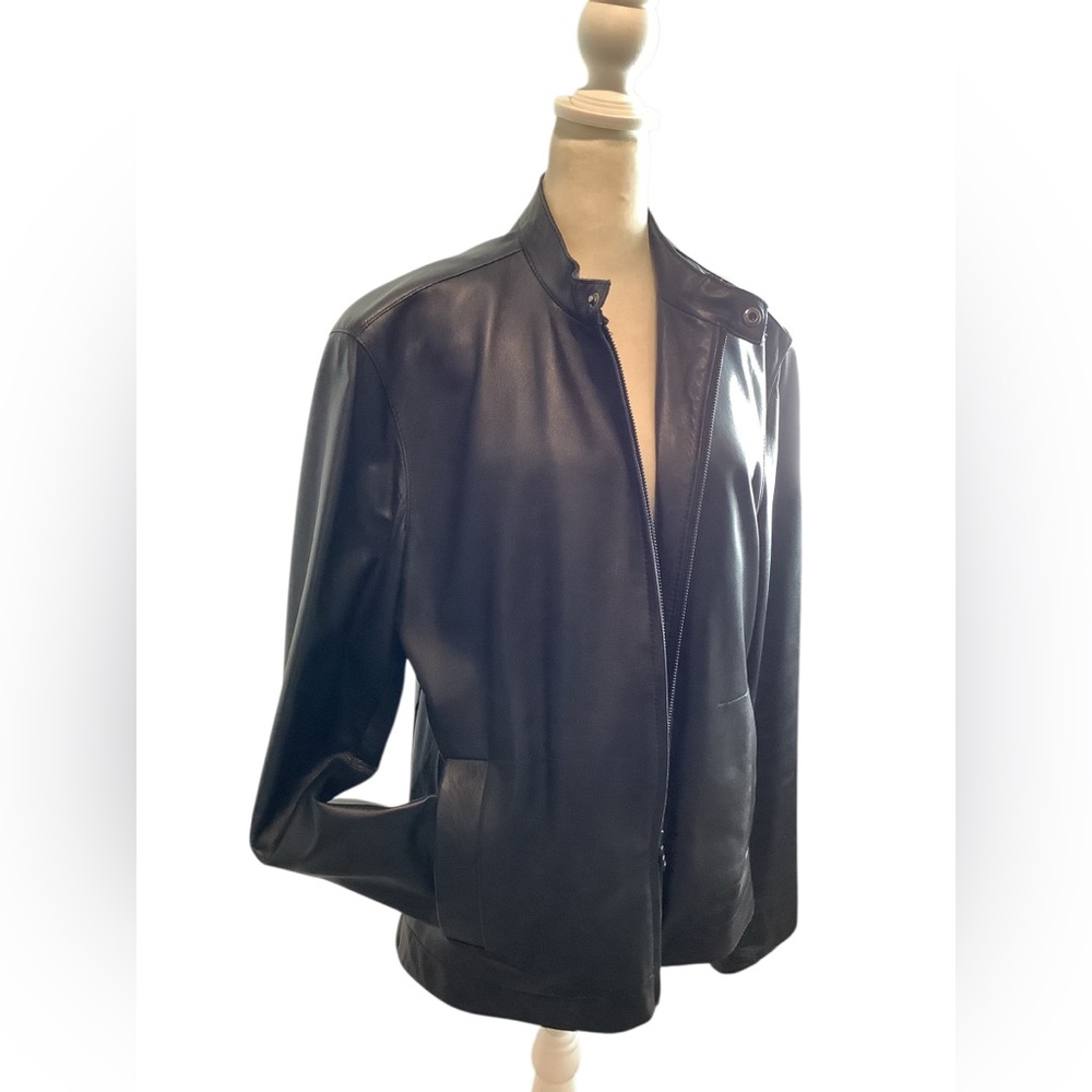 INC International Concepts HOT Men's Black Leather Jacket EXCELLENT CONDITION